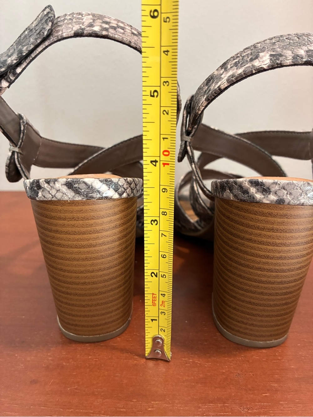 a.n.a Nadia Heels Sandals Snake Skin Print Taupe Gray Sz 7.5 New w/o Tags or Box - Picture 11 of 11